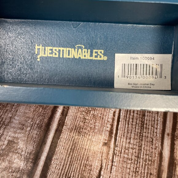 QUESTIONABLES Blue Wooden Sign Plaque Box Math Didn't Use Algebra Once 6.5" - Picture 6 of 6